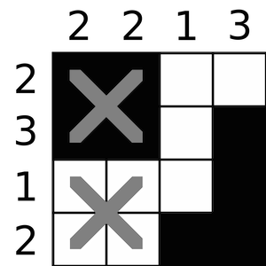 No field of 2x2 blocks must be completely empty or filled.